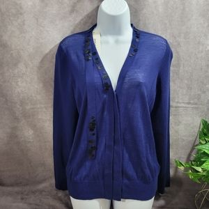 Akris Punto Royal Blue 100% Wool Top Size 12